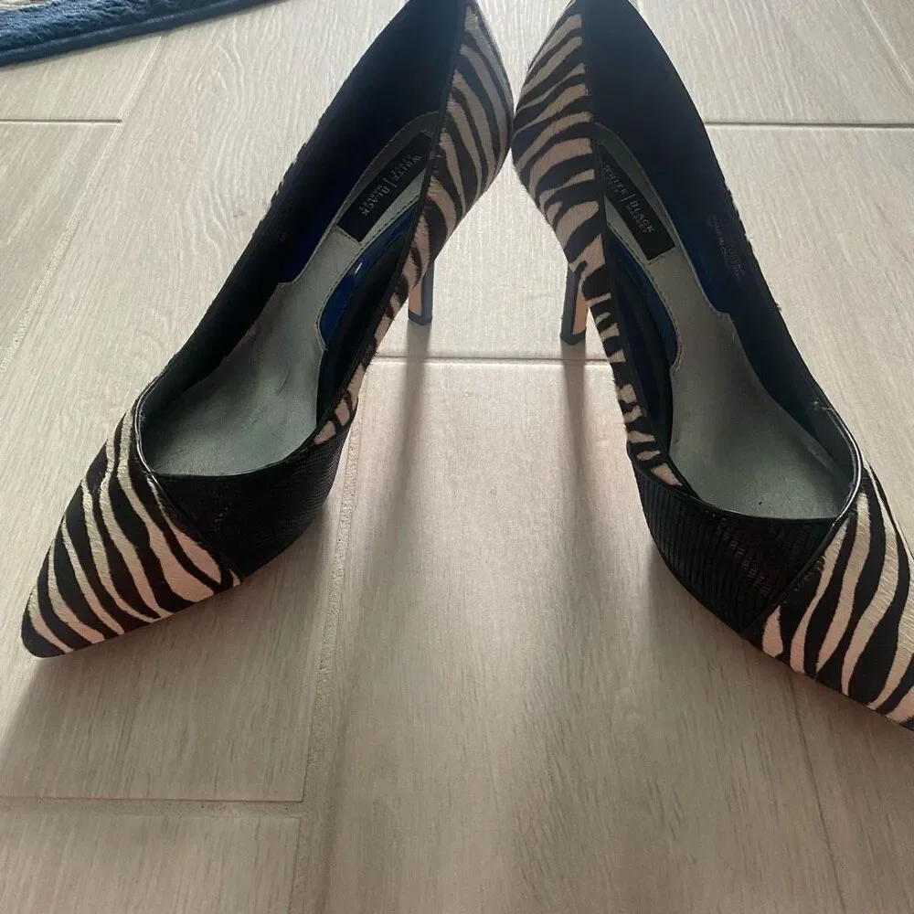 White House Black Market Zebra Size 8 Heels